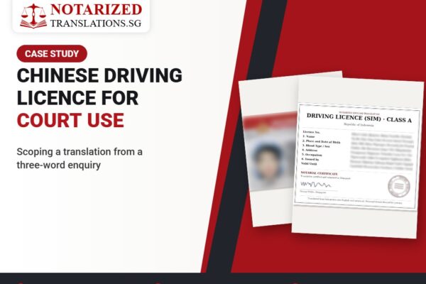 Three Words and No Document: Scoping a Chinese Driving Licence Translation for Court Use in Singapore