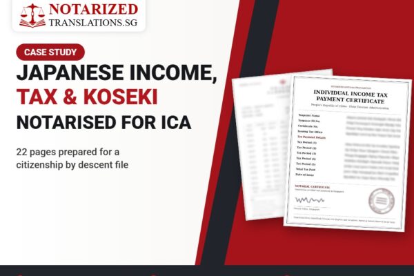 Citizenship by Descent from Japan: 22 Pages of Income, Tax and Koseki Evidence, Notarised for ICA